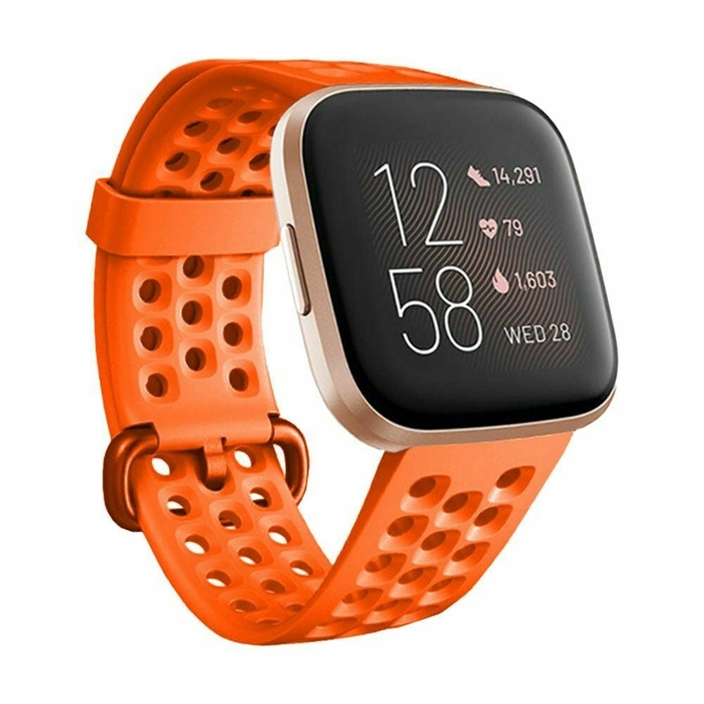 Fitbit Versa siliconen bandje met gaatjes (oranje)