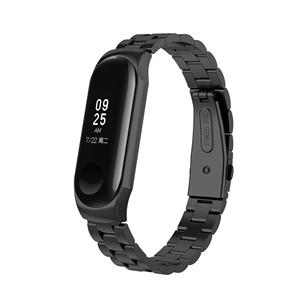 Xiaomi Mi band 3 / 4 stalen bandje (zwart)