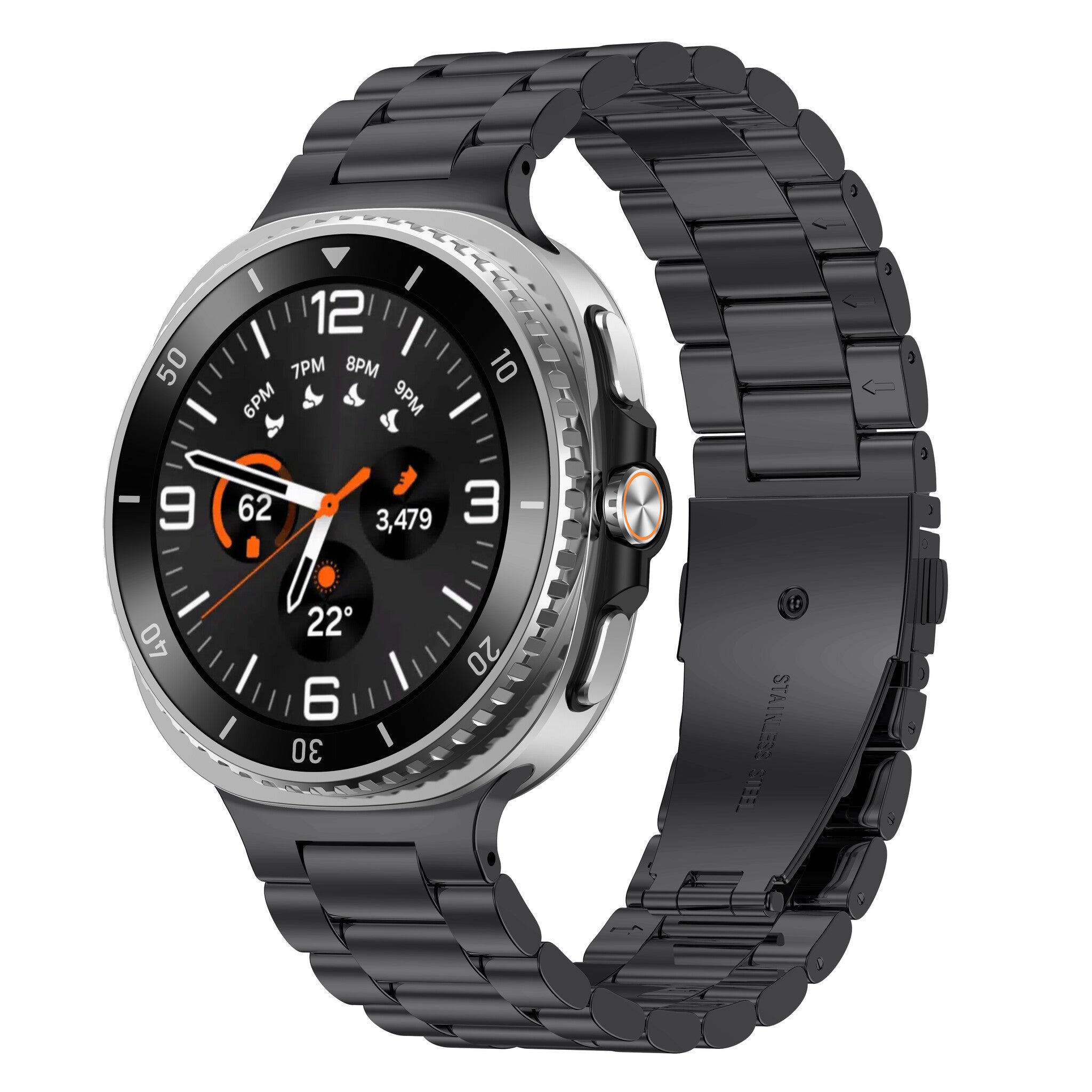 Samsung Galaxy Watch 8 - 44mm stalen bandje (zwart)