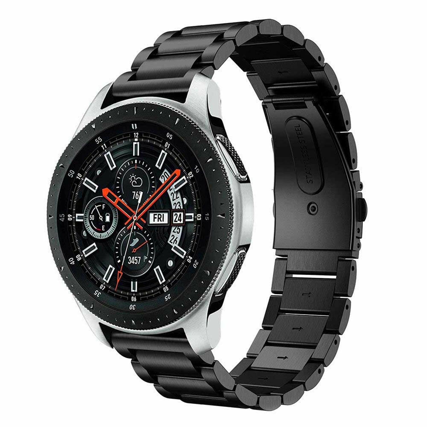 Samsung Galaxy Watch 46mm stalen band (zwart)