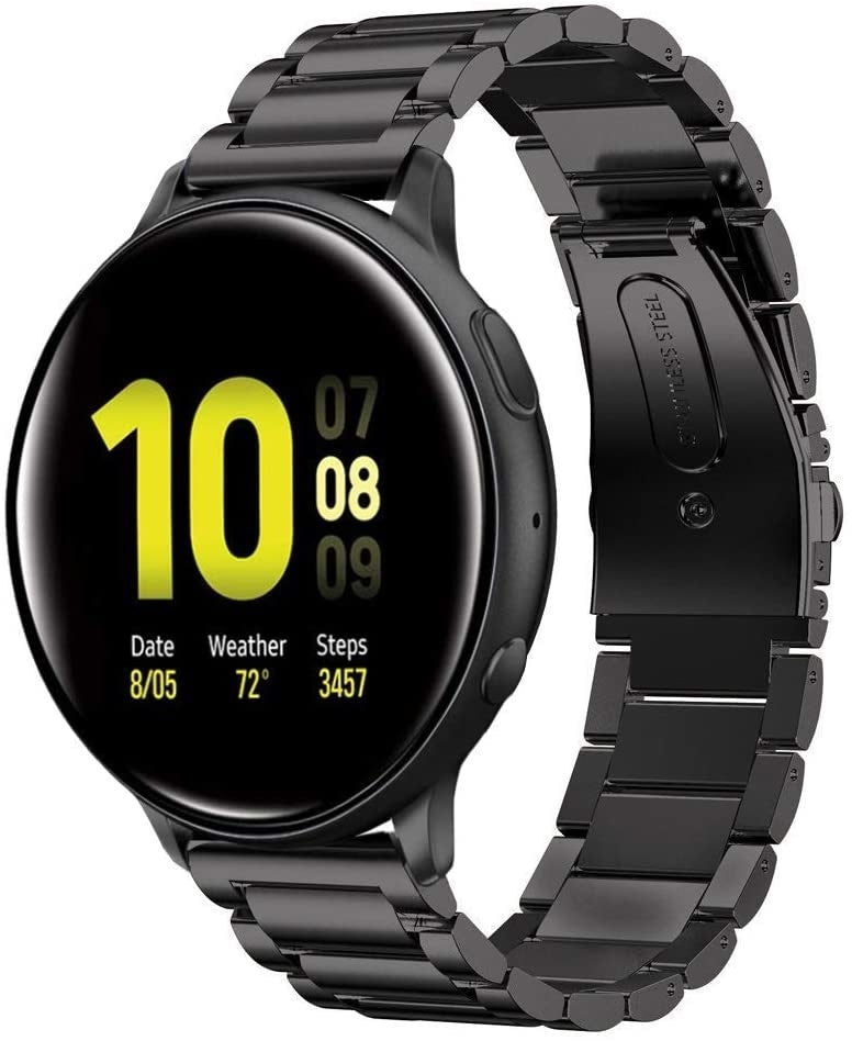 Samsung Galaxy Watch Active / Active 2 stalen band (zwart)