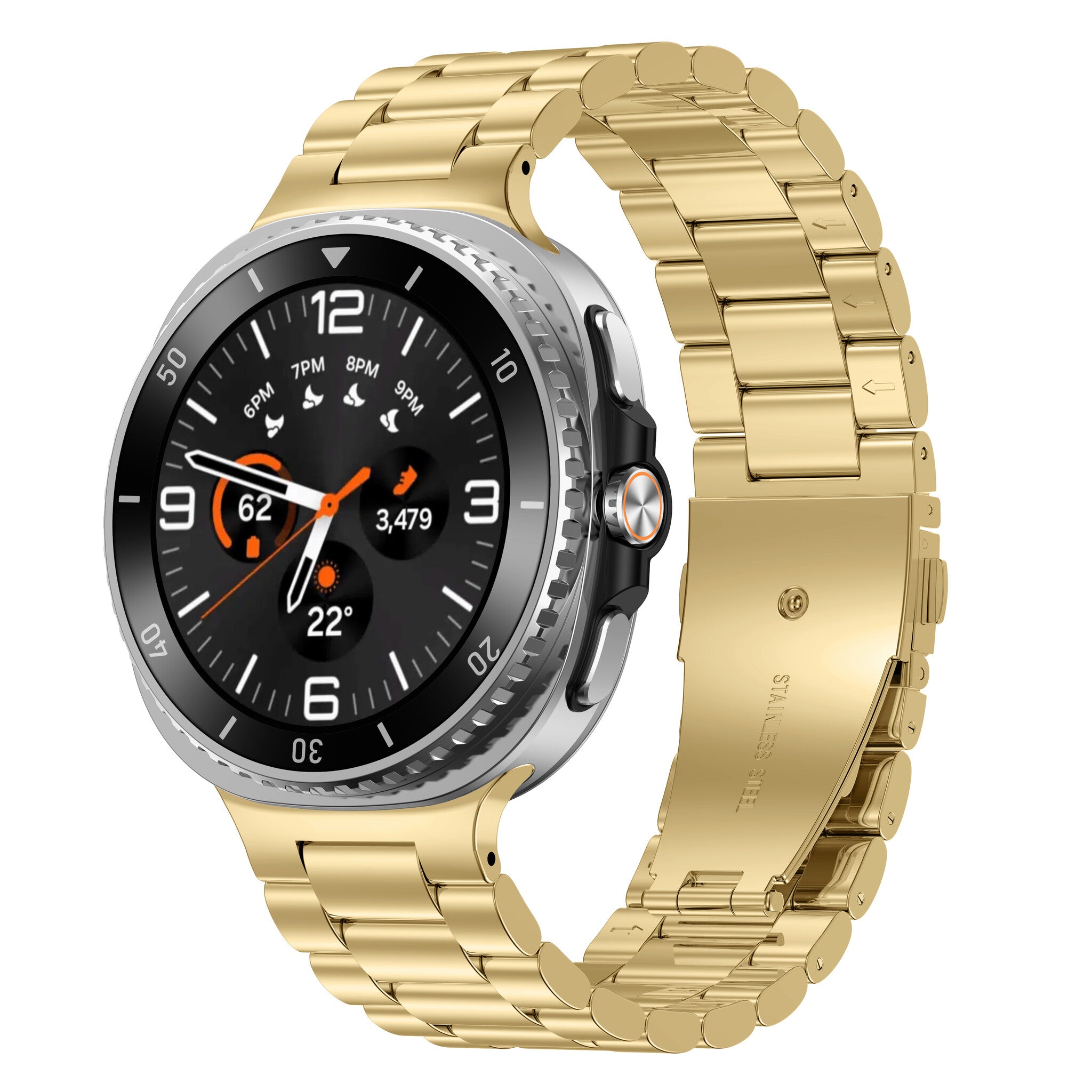 Samsung Galaxy Watch 8 - 40mm stalen bandje (goud)