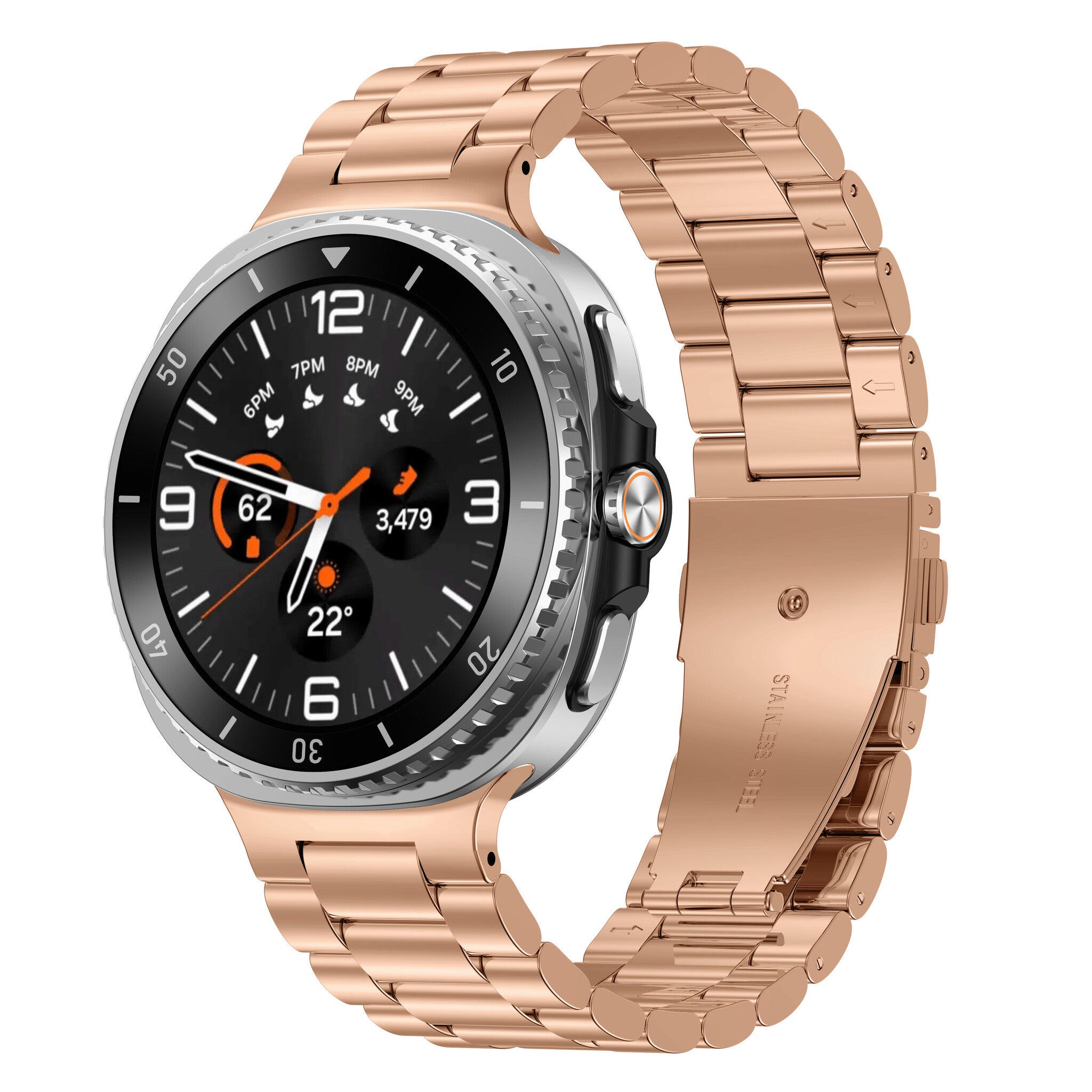 Samsung Galaxy Watch 8 - 40mm stalen bandje (rosé goud)