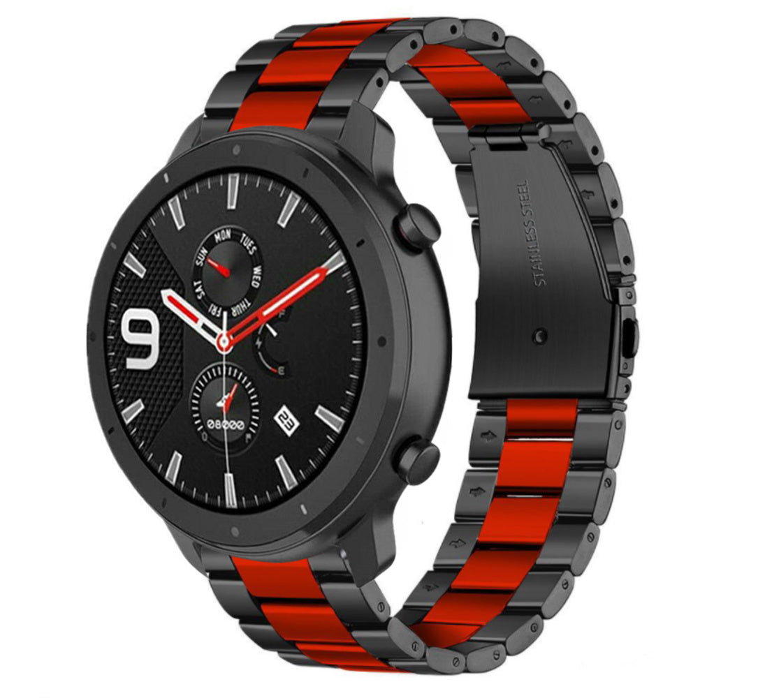 Xiaomi Amazfit GTR stalen band (zwart/rood)