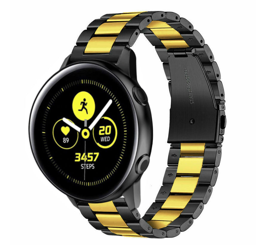 Samsung Galaxy Watch Active / Active2 stalen bandje (zwart/goud)