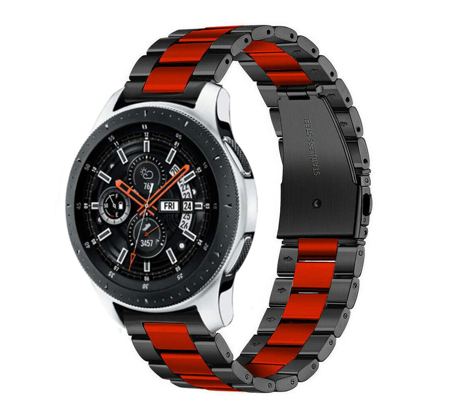 Samsung Galaxy Watch 46mm stalen bandje (zwart/rood)