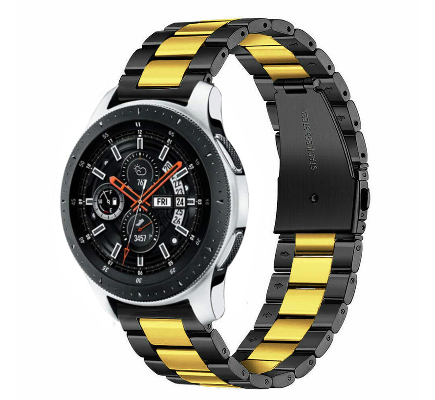 Samsung Galaxy Watch 46mm stalen bandje (zwart/goud)