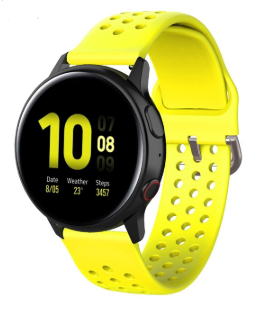 Samsung Galaxy Watch Active / Active2 siliconen bandje met gaatjes (geel)