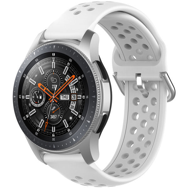 Samsung Galaxy Watch 45mm / 46mm siliconen bandje met gaatjes (wit)
