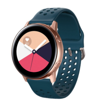 Samsung Galaxy Watch 41mm / 42mm siliconen bandje met gaatjes (rock green)