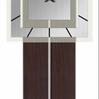 Huisenthuis.nl Wandklok  32 x 80 cm, melkglas & hout, Retro  Pendulum Radio Controlled