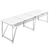 VidaXL Campingtafel inklapbaar en verstelbaar in hoogte aluminium 240 x 60 cm