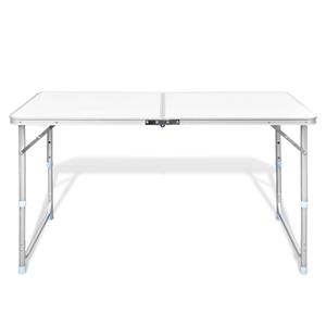 vidaXL Campingtisch zusammenklappbar höhenverstellbar Aluminium 120 x 60 cm Weiß