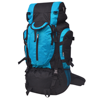 Rugzak hiking XXL 75 L zwart en blauw