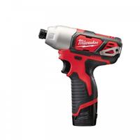 Milwaukee M12 BID-202C 12V Li-Ion accu slagschroevendraaier set (2x 2.0Ah accu) in koffer