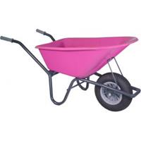 Kruiwagenwinkel.nl Kruiwagen gecoat 100 liter fuchsia - Anti-lek band