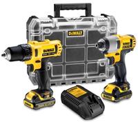 DeWalt DCK211D2T 10.8V Li-Ion accu boor-/schroefmachine (DCD710) & slagschroevendraaier (DCF815) combiset (2x 2.0Ah accu) in TSTAK DCK211D2T-QW