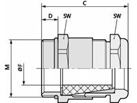 Wartel M20 Messing Messing LappKabel SKINDICHTÂ® SHV-M-VITON 20X1,5/13,5/11 25 stuks