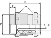 LAPP 52005170 Wartel PG21 Messing Messing 25 stuk(s)