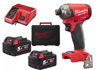 Milwaukee M18 FQID-502X 18V Li-Ion accu slagschroevendraaier set (2x 5.0Ah accu) in HD Box - koolborstelloos