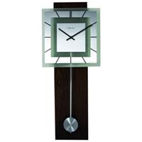 NeXtime Wandklok  32 x 80 cm, melkglas & hout, Retro  Pendulum Square