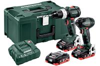 Metabo 18V Combo Set, BS18LTBL Boorschroefmachine + SSD18LTX200BL Slagschroevendraaier 3x LiHD accu 18V/5,0Ah, Lader ASC55 in MetaLoc III