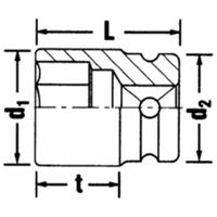 STAHLWILLE - IMPACT-Steckschlüsseleinsatz 50IMP 1/2" x 16mm