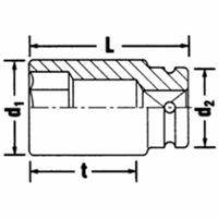 Stahlwille 60 IMP 38 26010038 Sechskant Steckschlüsseleinsatz 1  (25 mm)