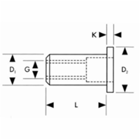 Gesipa Standaard blindklinkmoer Vlakrondkop Staal verzinkt M5x7x11,5mm