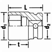 Stahlwille 2309 22 23090022 Sechskant Steckschlüsseleinsatz 1/2  (12.5 mm)