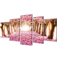 vidaXL Bilder Dekoration Set Kirschblüte 100 x 50 cm Mehrfarbig