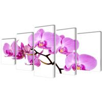 vidaXL Bilder Dekoration Set Orchidee 200 x 100 cm Mehrfarbig