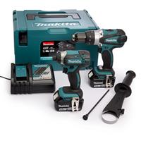 Makita DLX2145TJ 18V Li-Ion accu klopboor-/schroefmachine (DHP458) & slagschroevendraaier (DTD152) combiset (2x 5.0Ah accu) in Mbox