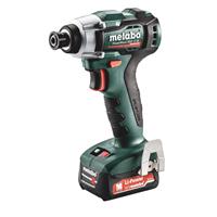 METABO Akku-Schlagschrauber PowerMaxx SSD 12 BL (601115500); Kunststoffkoffer; 12V 2x2Ah Li-Ion + SC 30