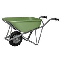 Matador Profi-Max Plus kruiwagen, van staal, 90 l, bak van HDPE groen