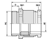 LAPP 52000210 Wartel PG70 Messing Messing 100 stuk(s)
