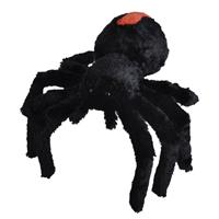 Pluche zwarte roodrugspin knuffel 35 cm - Spinnen insecten knuffels - Speelgoed voor kinderen