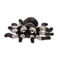 Pluche zwart/grijze spin knuffel 22 cm speelgoed Zwart