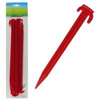 6x Tent haringen van kunststof 20 cm Rood