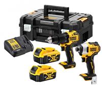 DeWALT DCK2062M2T-QW 18V XR Brushless Voordeelset DCD709 Schroef/klopboormachine en DCF809 Slagschroevendraaier en 2x4.0Ah Accu in TSTAK