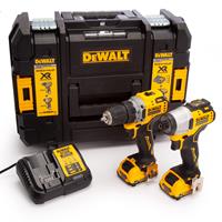 DeWALT Akku-Schrauber-Set DCK2110L2T-QW 12 V inkl. 2x 3 Ah Akkus mit Kapazitätsanzeige, System-Schnellladegerät, TSTAK-Box II DeWALT - 18603