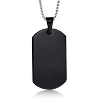 mendes Zwarte Dogtag kettinghanger met ketting