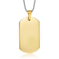 mendes Goudkleurige Dogtag kettinghanger met ketting