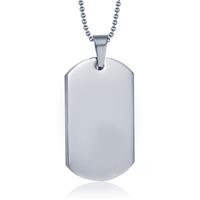 mendes Zilverkleurige Dogtag kettinghanger met ketting