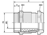lappkabel LAPP SKINDICHT SHV PG 16/13,5/15 Kabelverschraubung Messing Messing 25St.