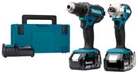 Makita DLX2339J 18V Combiset voor schroeven en boren in hout met 2x 3,0Ah Accu's met lader in Mbox