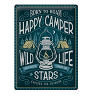 fiftiesstore Tinen Bord 30 x 40 Happy Camper