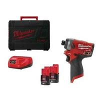 milwaukee M12 FQID-202X 12V Li-Ion accu slagschroevendraaier set (2x 2.0Ah accu) in HD Box - 50Nm