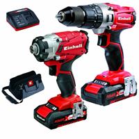 einhell 4257214 Power Tool Kit 18V accu Klopboormachine + Accu Slagschroefmachine set (2x 2.0Ah accu) in tas