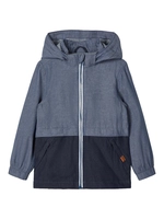 name it Übergangsjacke mit Kapuze NMMMICHAEL , Organic Cotton dark blue denim 